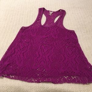 AéRopostale racer back magenta Lace tank size M